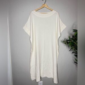 Pokoloko Ikikiz Cream Cotton Gauze Kaftan Dress OS Oversized Beach Cover Up Boho